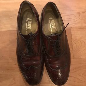 Johnston & Murphy wingtip tie shoes